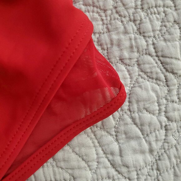 Red 38K Cup Size Swimsuit with Mesh - Picture 4 of 7